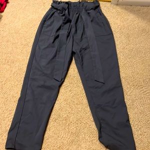 Navy blue Tie in front pants